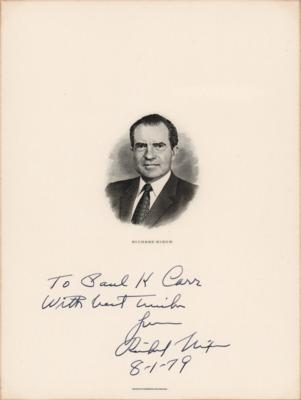 Lot #81 Richard Nixon Signed Engraving - Image 1