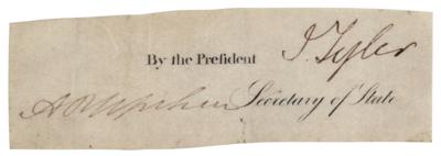 Lot #112 John Tyler Signature as President - Image 1