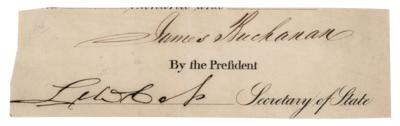 Lot #22 James Buchanan Signature as President