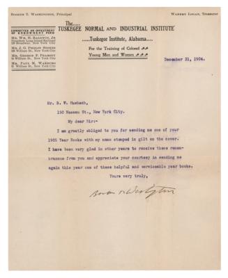 Lot #252 Booker T. Washington Typed Letter Signed