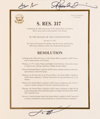 Lot #118 Kamala Harris Signed Senate Resolution