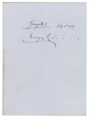 Lot #193 King George V and Mary of Teck Signatures