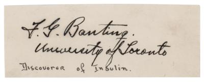 Lot #146 Frederick Banting Signature