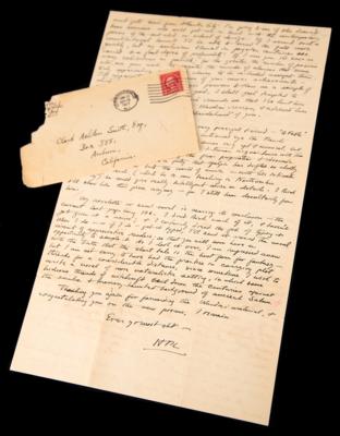 Lot #429 H. P. Lovecraft Content-Rich Autograph Letter Signed on Writing Weird Fiction: "The short tale is the best form for fantasy" - Image 1