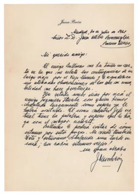 Lot #213 Juan Peron Autograph Letter Signed,