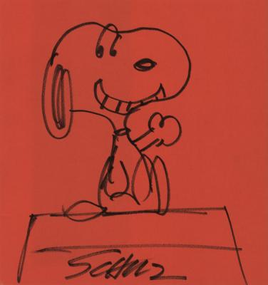 Lot #395 Charles Schulz Signed Sketch of Snoopy