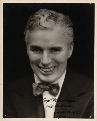 Lot #690 Charlie Chaplin Signed Photograph