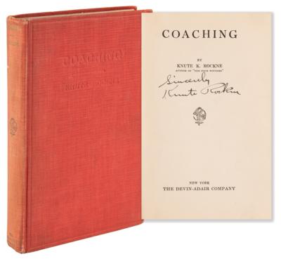 Lot #889 Knute Rockne Signed Book - Coaching