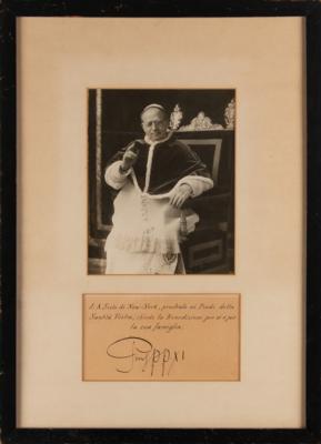 Lot #214 Pope Pius XI Signed Apostolic Blessing