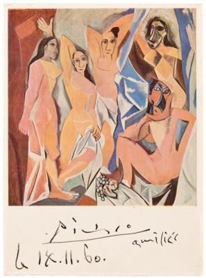 Lot #350 Pablo Picasso Signed Postcard - 'Les