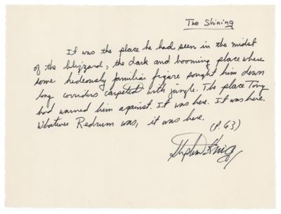 Lot #428 Stephen King Autograph Quotation Signed