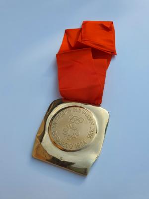 Lot #3092 Sarajevo 1984 Winter Olympics Unawarded Gold Winner's Medal - Image 1