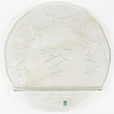 Lot #3371 Lake Placid 1980 Winter Olympics Commemorative Glass Plate - Image 1