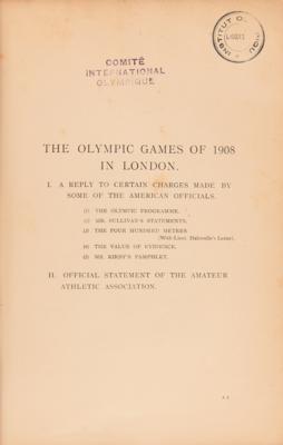 Lot #3323 London 1908 Olympics: A Reply to Certain Criticisms Book - Image 4