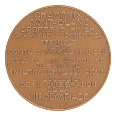 Lot #3064 Chamonix 1924 Winter Olympics Bronze Winner's Medal - Image 2