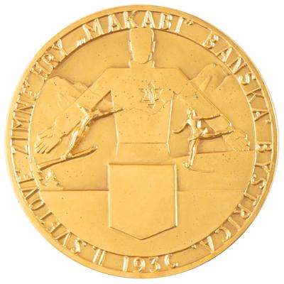 Lot #3069 Czechoslovakia 1936 Winter Maccabiah Games Gold Winner's Medal - Image 1