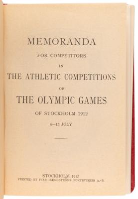 Lot #3325 Stockholm 1912 Summer Olympics Memoranda for Competitors Booklet - Image 2