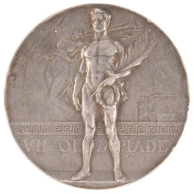 Lot #3062 Antwerp 1920 Olympics Silver Winner's