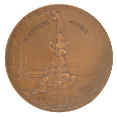 Lot #3063 Antwerp 1920 Olympics Bronze Winner's Medal for Field Hockey - Image 2