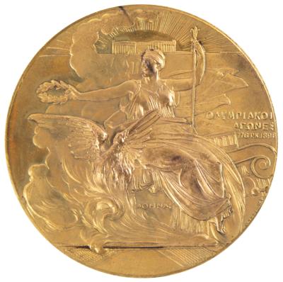 Lot #3117 Athens 1896 Olympics Gilt Bronze