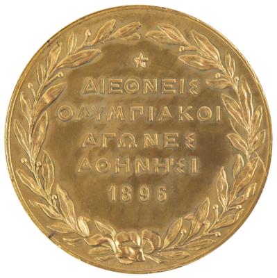 Lot #3117 Athens 1896 Olympics Gilt Bronze Participation Medal - Image 2