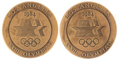 Lot #3154 Los Angeles 1984 Summer Olympics (2) Volunteer Participation Medals - Image 2