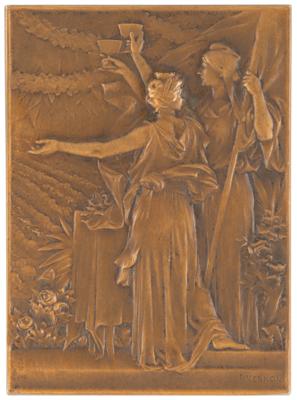 Lot #3320 Paris 1900 Mayors' Banquet Bronze Commemorative Plaque - Image 2