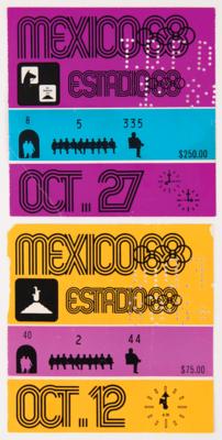 Lot #3304 Mexico City 1968 Summer Olympics Opening and Closing Ceremony (2) Ticket Stubs - Image 1