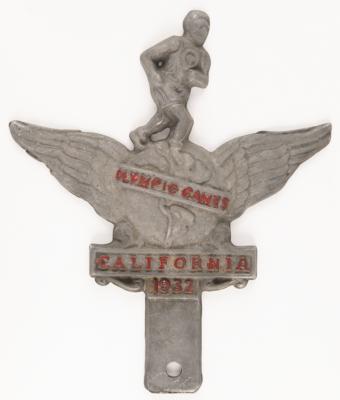 Lot #3335 Los Angeles 1932 Summer Olympics License Plate Topper - Image 1