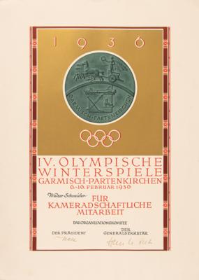 Lot #3178 Garmisch 1936 Winter Olympics