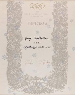 Lot #3182 Cortina 1956 Winter Olympics Gold Medal Winner's Diploma for Speed Skating - Image 2