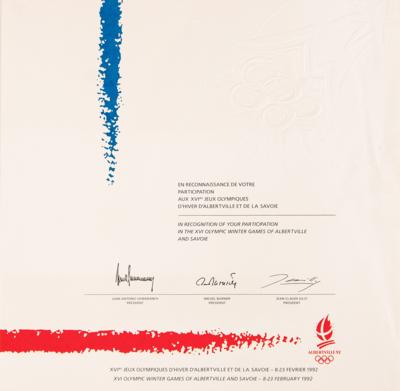 Lot #3176 Winter Olympics Participation Diplomas (4) for Lake Placid 1932, Lake Placid 1980, Sarajevo 1984, and Albertville 1992 - Image 2