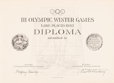 Lot #3176 Winter Olympics Participation Diplomas (4) for Lake Placid 1932, Lake Placid 1980, Sarajevo 1984, and Albertville 1992 - Image 5