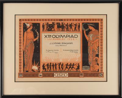 Lot #3177 Los Angeles 1932 Summer Olympics Participation Diploma - Image 2