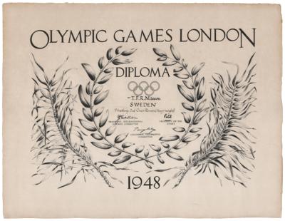 Lot #3180 London 1948 Summer Olympics Silver Medal