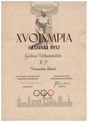 Lot #3181 Helsinki 1952 Summer Olympics