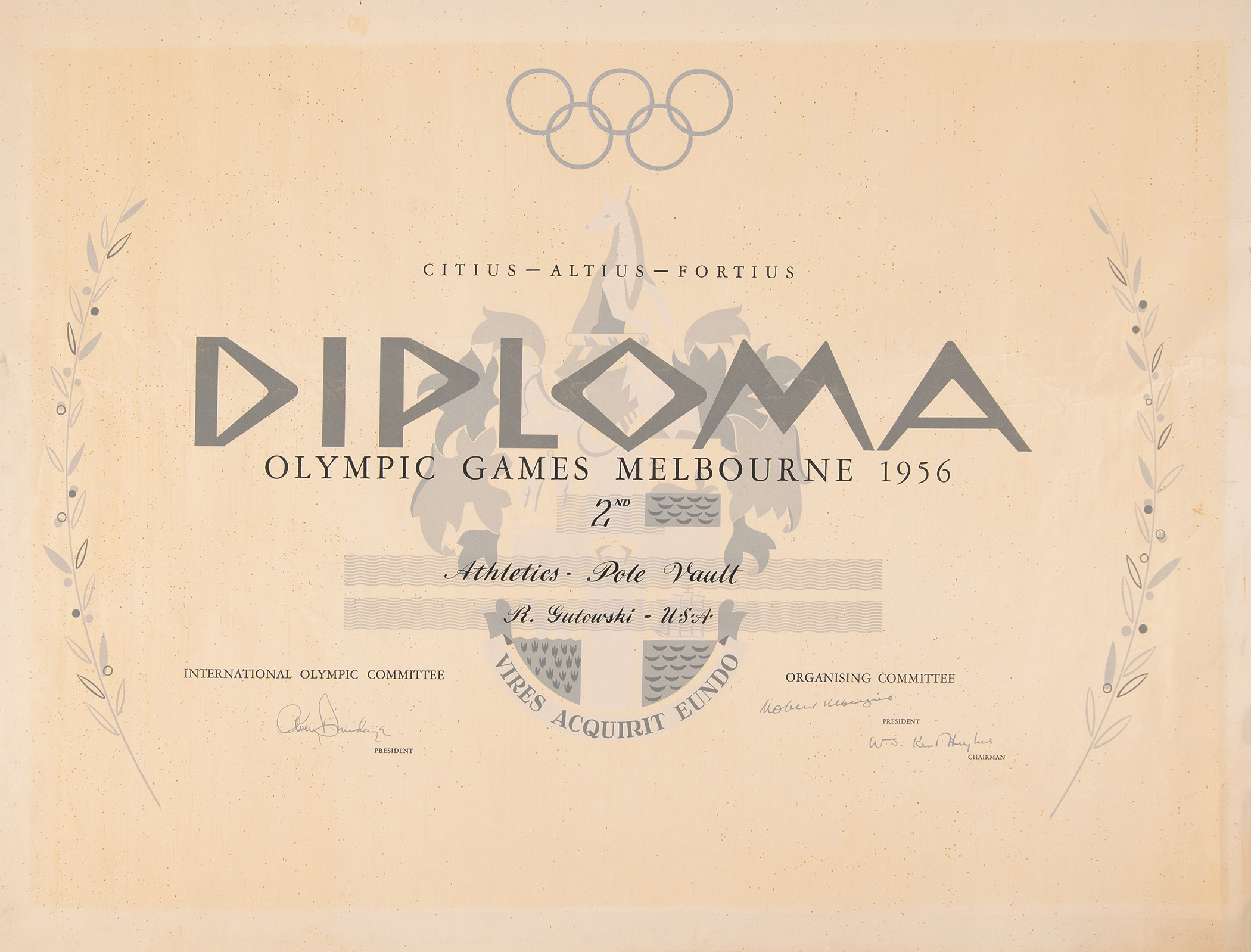 Lot #3183 Melbourne 1956 Summer Olympics Silver