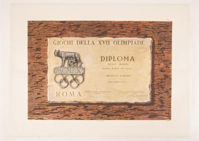 Lot #3184 Rome 1960 Summer Olympics Bronze Medal Winner's Diploma for a Soviet Sharpshooter - Image 2