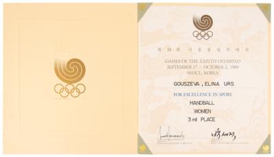 Lot #3190 Seoul 1988 Summer Olympics Bronze Medal Winner's Diploma for Handball - Image 3