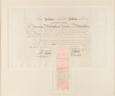 Lot #11 Thomas Jefferson Signed American Philosophical Society Certificate - Image 2