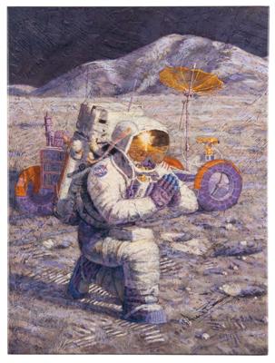 Lot #566 Alan Bean Signed Canvas Giclee Print: 'We