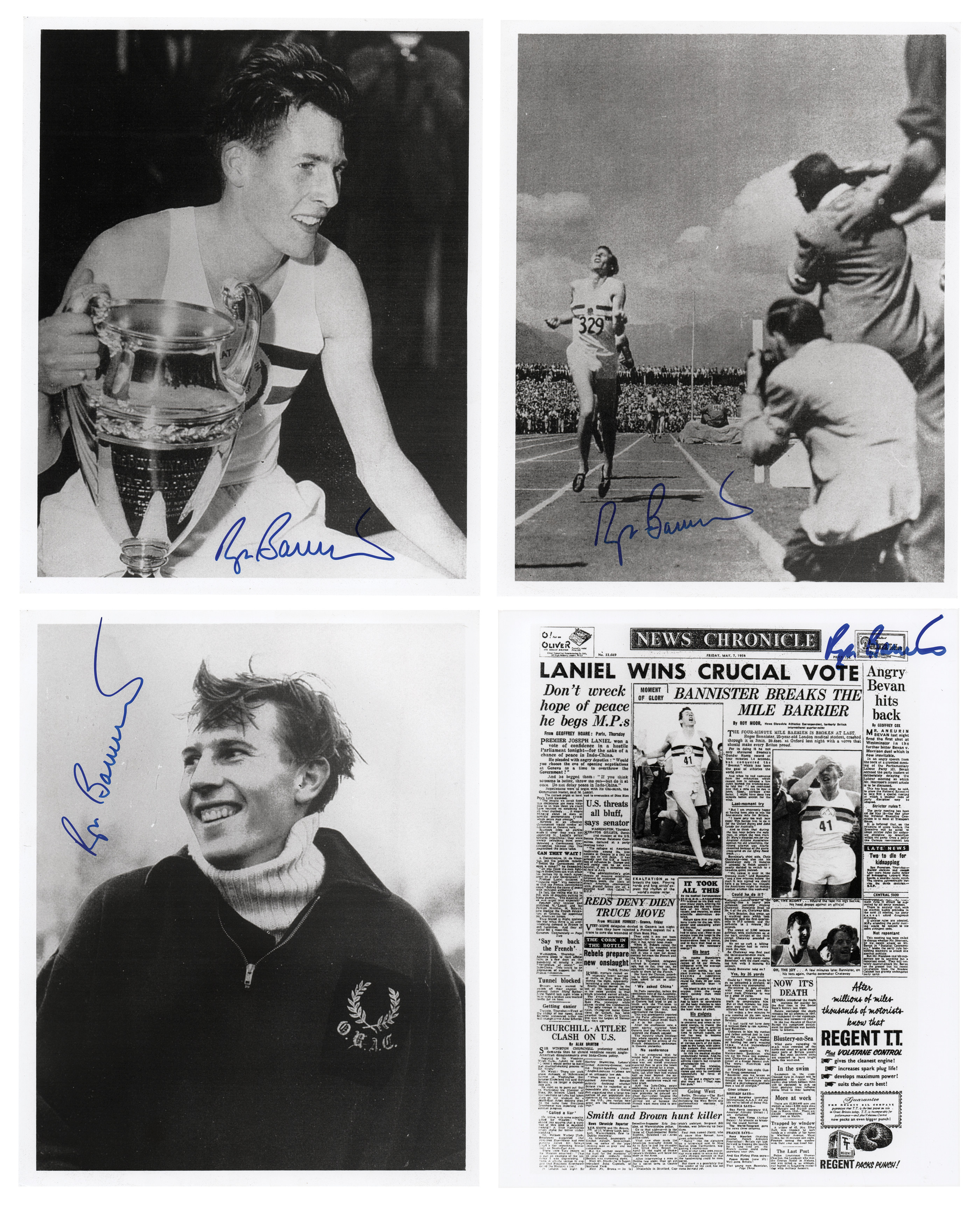 Lot #902 Roger Bannister (4) Signed Photographs