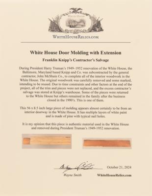 Lot #93 White House Doorway Molding with Original Multi-Layered Paint and Extension Piece - Image 5