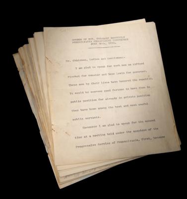 Lot #63 Theodore Roosvelt Hand-Edited Speech, Outlining the Progressive Party Platform - Image 1