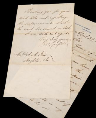 Lot #48 James A. Garfield Letter Signed as President to an RNC Delegate, Accepting His Refusal of a Postmaster Appointment - Image 1