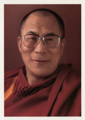 Lot #391 Dalai Lama Signed Photograph