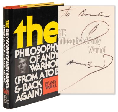 Lot #582 Andy Warhol Signed Book with Sketch - The