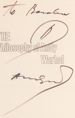 Lot #582 Andy Warhol Signed Book with Sketch - The Philosophy of Andy Warhol - Image 2