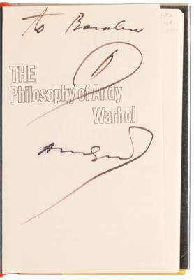 Lot #582 Andy Warhol Signed Book with Sketch - The Philosophy of Andy Warhol - Image 4