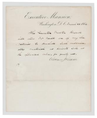 Lot #40 Andrew Johnson Document Signed as President - Image 1